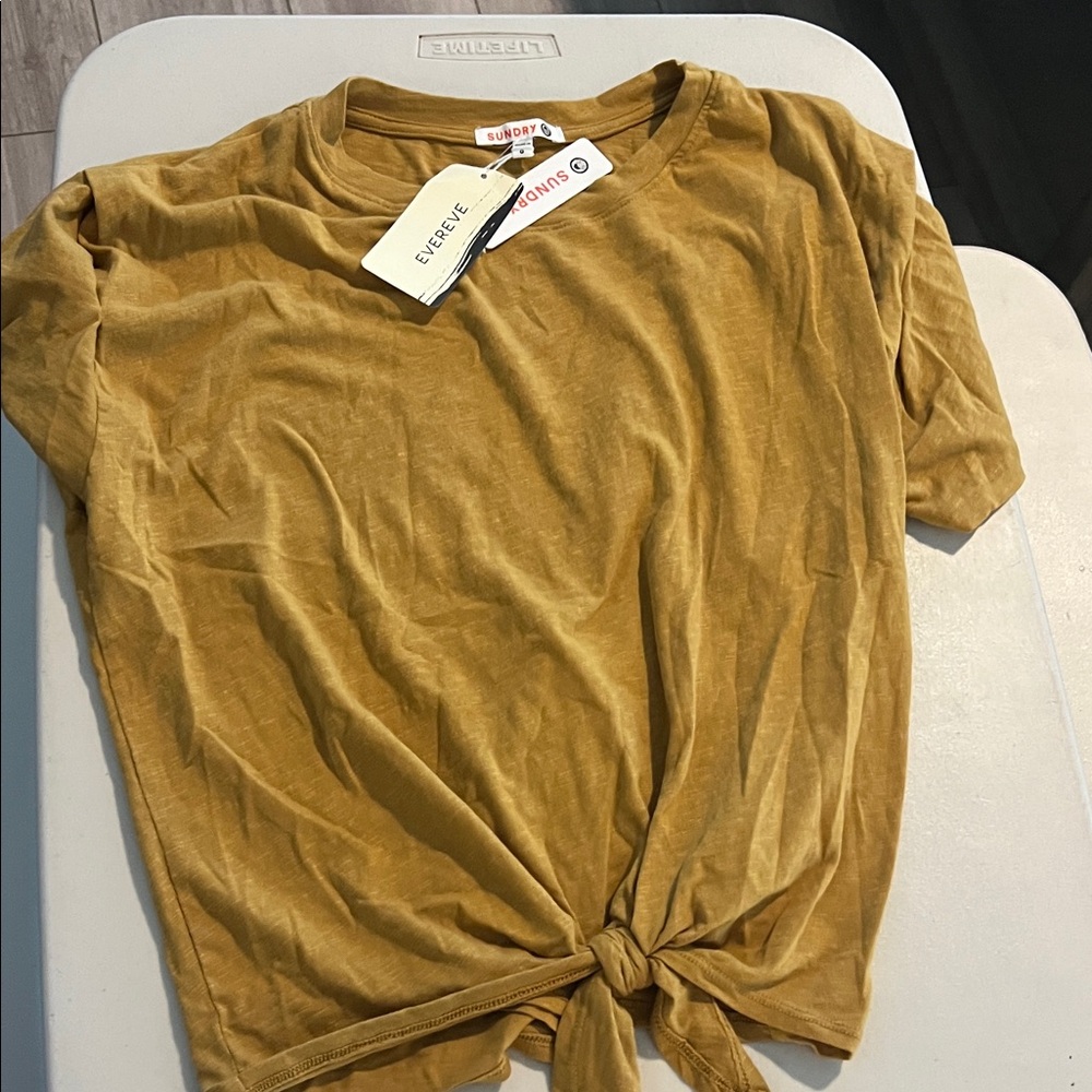 Sundry Golden Tie-Front Tee